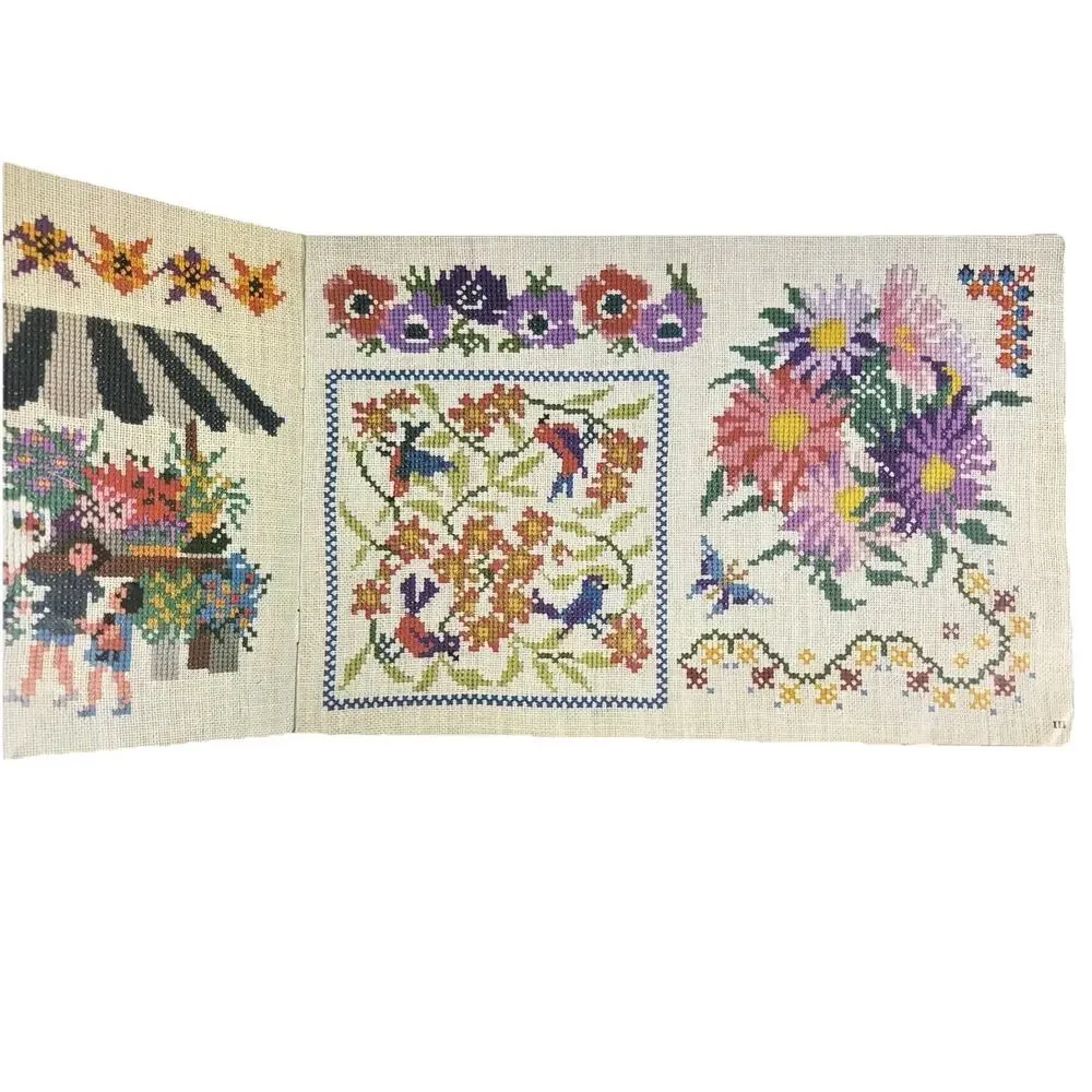 Vtg POINT DE CROIX 9me Serie & FLORA FAUNA Lawergren Cross Stitch DMC Book Lot